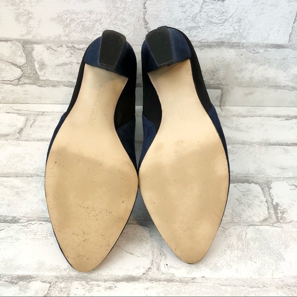 Beautiful Ivanka Trump Blue Suede/Black Elastic Ankle Boots - Picture 10 of 12